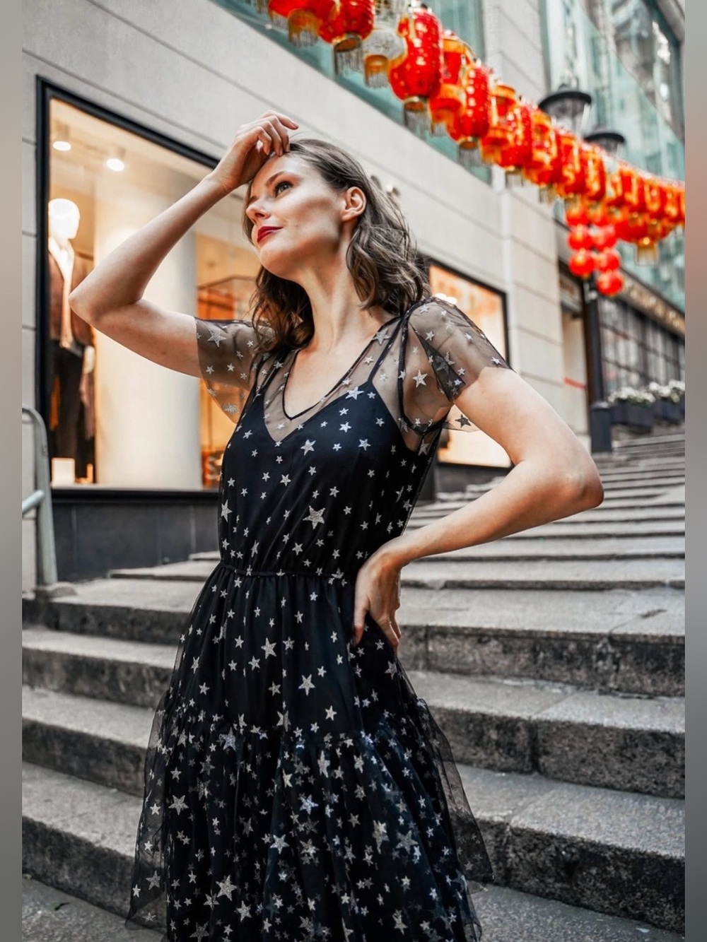 ModCloth Tulle There Was You Starry Night Tulle Dress Size L - Picture 2 of 7